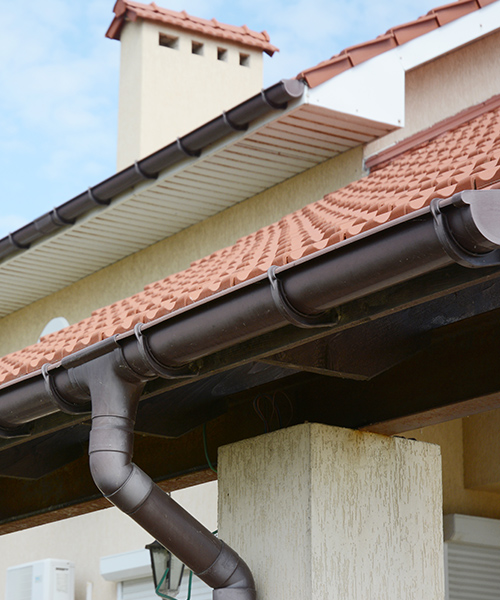 residential property exteriors close up with metal gutter installed beaverton or